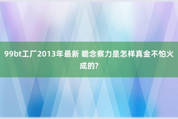 99bt工厂2013年最新 瞻念察力是怎样真金不怕火成的?